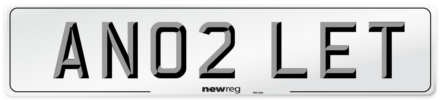 AN02 LET Number Plate from New Reg